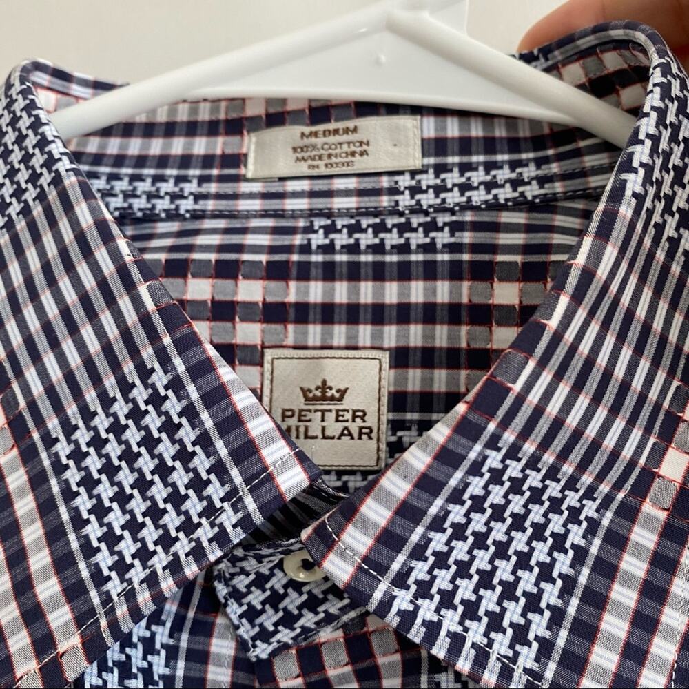 Peter Millar Plaid Button Down Size Medium - image 5